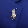 Silver Polo Lapel Pin