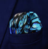 Blue crown Sparrow silk pocket square