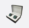 Blue Zircon Green Garnet CuffLink