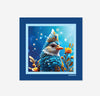 Blue crown Sparrow silk pocket square